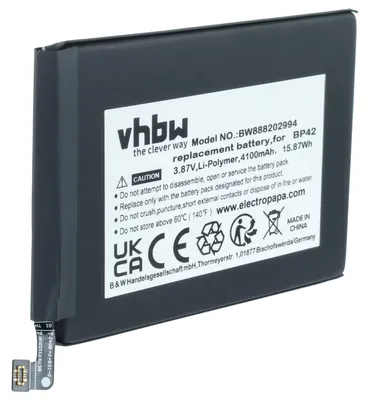 Produktbild von vhbw Akku Ersatz für Xiaomi BP42 für Handy Smartphone Telefon (4100 mAh, 3,87 V, Li-Polymer)