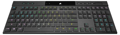Image de Corsair K100 RGB AIR Ultra-Thin Mechanical Gaming Keyboard DE Clavier USB + RF sans fil + Bluetooth Français Noir (CH-913A01U-FR)