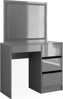Produktbild von Schminktisch-Set Vicco Sherry Grau Hochglanz 90 cm mit LED-Spiegel, Model 41287