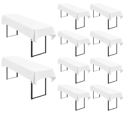 10er-Pack Biertischdecken weiß, wasserdicht, 250x100 cm, Polyester