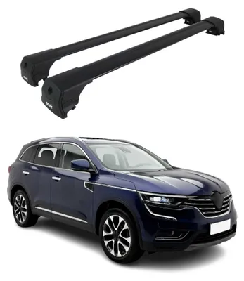 Productafbeelding van Draagbalken, basissteunen voor Renault Koleos II, modeljaren 2016-2024, draagvermogen 75 kg, aluminium, zwart, 2 stuks