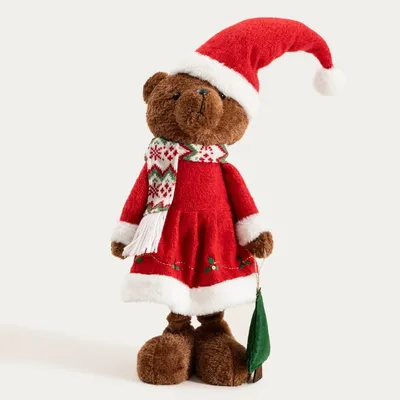 Image de HOMLA NIKX Gnome ourson en robe rouge 47 cm