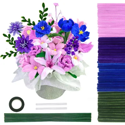 200er Set Pfeifenreiniger in 4 Farben für DIY-Blumen