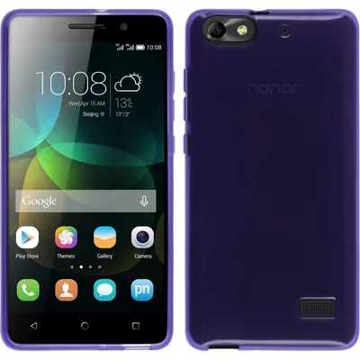 Produktbild von PhoneNatic Case kompatibel mit Huawei Honor 4c - lila Silikon Hülle transparent + 2 Schutzfolien