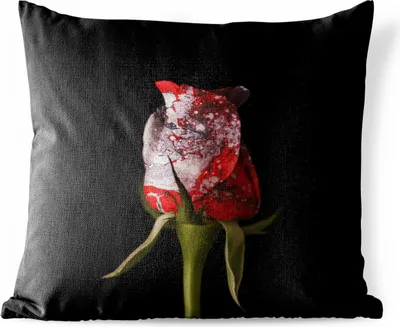 Produktbild von MuchoWow® Outdoor Kissen - Rosen - Blumen - Farbe - 45x45 cm - Wetterfest - Lounge Kissen - Fotokissen - Dekoratives Kissen