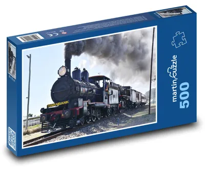 Zdjęcie produktu dla Puzzle 500 Lokomotywa parowa na kolei - martinpuzzle