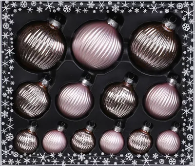 Produktbild von Strukturkugeln 13 Stk 4,6,8 cm Noble Rose