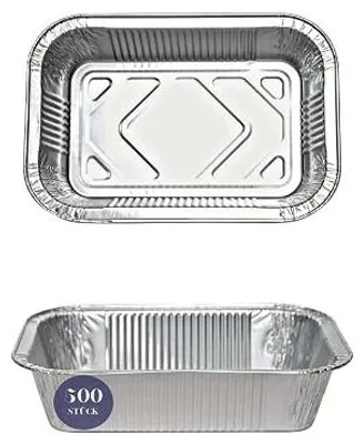 Zdjęcie produktu dla Miski aluminiowe z pokrywką 887 ml do grilla cateringu 100 szt.