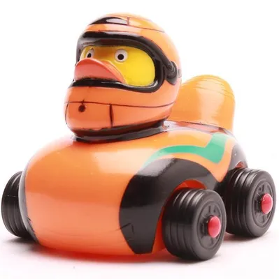 Produktbild von Badeente Ducks on Wheels orange Vinyl 6,5 cm
