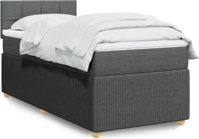 Produktbild von Boxspringbett mit Matratze Dunkelgrau 100x200 cm Stoff, Klassische Betten 2024 Neu DesignMöbel