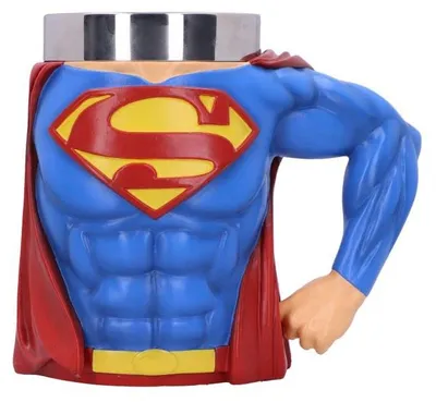 Superman Held Tankard aus Harz, Blau, 16,3 cm