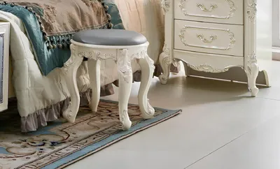 Produktbild von Fußhocker Rund Hocker Polsterhocker Echtholz Ottomane Hocker Sitz Beistell
