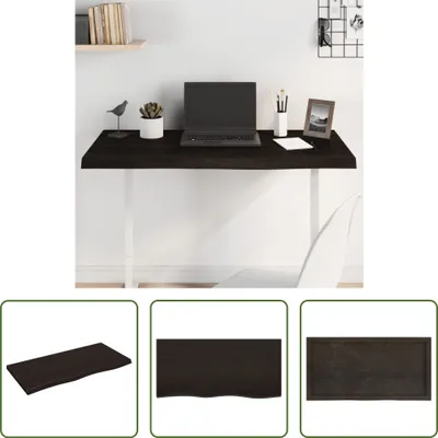 Produktbild von The Living Store Tischplatte Dunkelbraun 100x50x(2-4)cm Massivholz Eiche