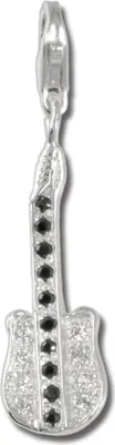 Produktbild von SilberDream Charm Anhänger Gitarre s/w Zirkonia 925 Echt Silber FC216S