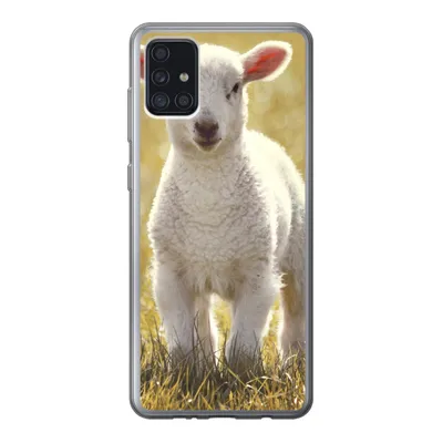 Produktbild von MuchoWow® Handyhülle Schutzhülle Hülle für Samsung Galaxy A52 5G Schafe - Gras - Sonne Silikon Softcase Handy Hülle - Umschlag