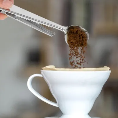 Obrázok produktu pre Merná lyžica na miešanie z nehrdzavejúcej ocele 2 v 1 s uzáverom pre Kitchen Cafe