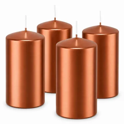 Produktbild von 4er Set Adventskranzkerzen Kupfer 100 x 58 mm | Wiedemann Kerzen, KI-generiertes Bild