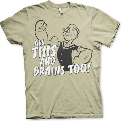 Produktbild von All This And Brains Too T-Shirt - XX-Large - Khaki