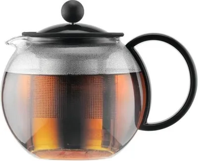 Image de Théière à Piston Bodum Assam, Couvercle Plastique, Filtre Inox, 0.5 l, Noir