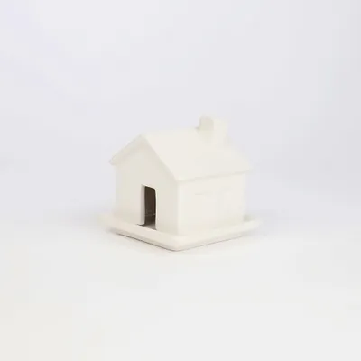 Produktbild von Räucherhaus Haus Keramik Weiß ca. 8 x 8 x 7,5 cm inkl. 3 Kegel Sandelholz