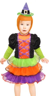Immagine prodotto di Costume da strega in maschera da bambino (taglia 6-12 mesi) con cappellino