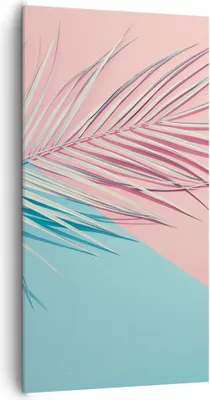Produktbild von Bild auf Leinwand - Leinwandbild - Einteilig - Blatt Rosa Türkis - 65x120cm - Wand Bild - Wanddeko - Wandbilder - Leinwanddruck - Bilder - Wanddekoration - Leinwand bilder - Wandbild - PA65x120-4421