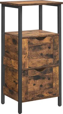 Zdjęcie produktu dla Kompaktowa szafka łazienkowa z 2 szufladami i otwartą półką – 37 x 30 x 80 cm