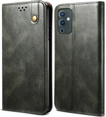 Produktbild von OnePlus 9 Hülle, LaimTop Leder Flip Brieftasche Schutzhülle für OnePlus 9 Grün