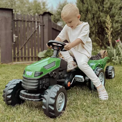 Image de WOOPIE Tracteur à pédales Farmer GoTrac MAXI avec remorque et roues silencieuses