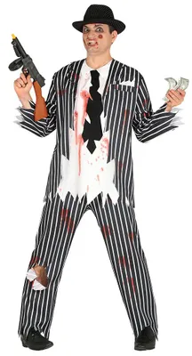 Produktbild von Zombie Gangster Kostüm für Herren Gr. M - L, Größe:L