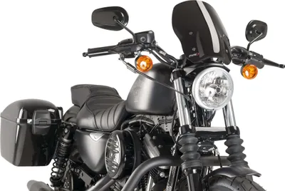 Immagine prodotto di Cupolino PUIG Naked touring nero omologato ABE per Harley davidson
