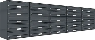 Produktbild von 25er Briefkasten Anthrazit Anlage 25 Fach Wandbriefkasten Postkasten