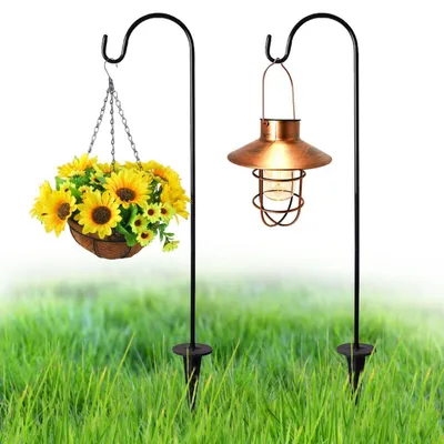 Produktbild von 2 Stück Schäferhaken Metall Höhenverstellbar 74 cm für Garten