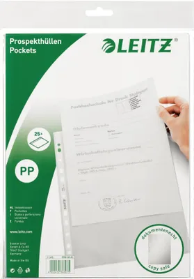 Produktbild von LEITZ Prospekthülle A4 genarbt Prospekthülle Standard oben offen doku