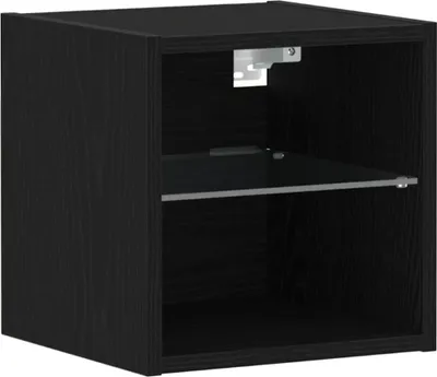 Imagen del producto de Gabinete de noche LED montado en la pared Negro