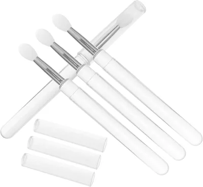 Produktbild von 4-teiliges Silikonpinselset mit Deckel, wiederverwendbares Lidschattenapplikatorset