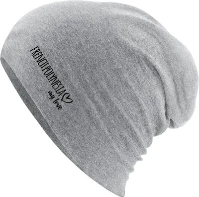 Produktbild von Huuraa Beanie French Polynesia my love Heather Grey One Size Baumwolle und Elasthan Mütze Geschenkidee