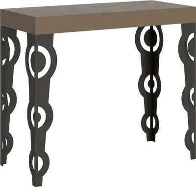 Produktbild von Karamay Kleiner ausziehbarer Konsolentisch in Taubengrau 90x40/196 cm