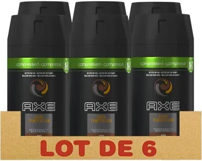 Produktbild von AX 6er Set Dark Temptation Compressed Spray Deodorants ohne Aluminiumsalze - 100ml