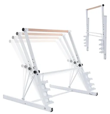 Image de Barre de ballet portable - Barre d'entraînement pliable - Réglable en hauteur - Pour les étirements, le Pilates et le fitness - Barre d'équilibre
