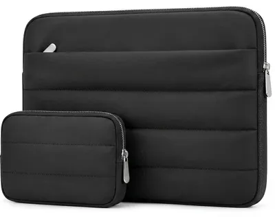 Image de Housse pour Ordinateur Portable 14 Pouces - Compatible avec MacBook Air Acer Lenovo Dell Asus - Noir