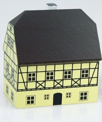 Produktbild von Tischdekoration Holzhaus Fachwerk bunt Höhe 6cm NEU