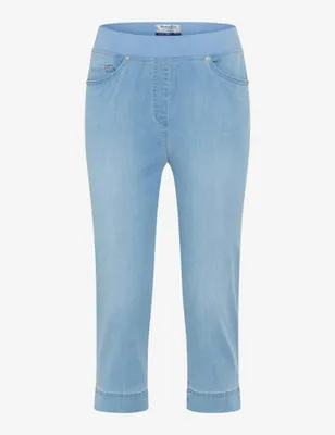Produktbild von Raphaela by Brax -  Damen Hose im Five-Pocket-Style, Pamina Capri (10-6300), Größe:44, Farbe:USED LIGHT BLUE  (29), Länge:Normal