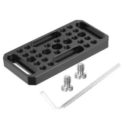 Image de Plaque d'extension en alliage d'aluminium pour adaptateur vidéo, plaque simple pour appareils photo reflex numériques