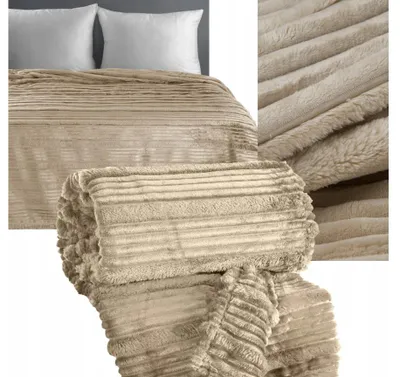 Produktbild von Eurofirany Weiche Wohndecke Überwurf Creme 200x220 cm