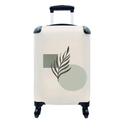 Produktbild von MuchoWow® Koffer Handgepäck Trolley Rollkoffer Kleine Reisekoffer mit 4 Rollen - Pastell - Druck - Blätter - Cabin Size < 55x40x23 cm & 55x40x20 cm - Fotokoffer - Kabinenkoffer - Boardgepäck - Reise-Box - Reisekoffer - Reisegepäck - Koffer mit Bild - Trolley für Kinder
