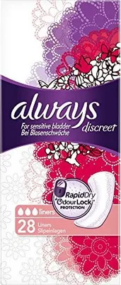 Produktbild von Always Discreet Inkontinenz Slipeinlagen bei Blasenschwäche, 3er Pack (3 x 28 Stück)