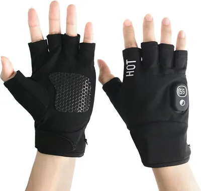 Produktbild von Paar beheizte Handschuhe mit 3 Temperatureinstellungen, Verschlussband-Design, wiederaufladbare beheizte fingerlose Handschuhe, beheizte Winterfäustlinge