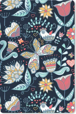 Produktbild von MuchoWow® Mauspad Mousepad Schmetterling - Vogel - Blume - Muster 40x60 cm - Mousepads - Maus Mat - Pad - Mausunterlage - Schreibtisch Accesoire