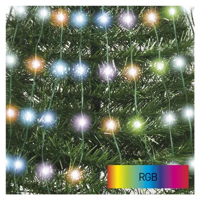 LED Weihnachtsbaum mit Lichterkette und Stern, 1,5 m, Innen, Fernbedienung, Timer, RGB
